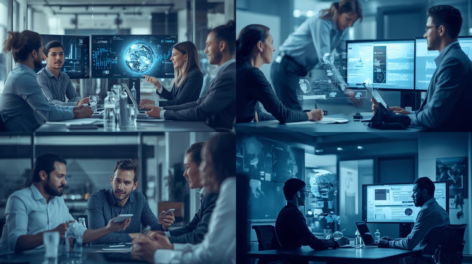 Biotechnology professionals working with gene editing, personalized medicine, and bioinformatics